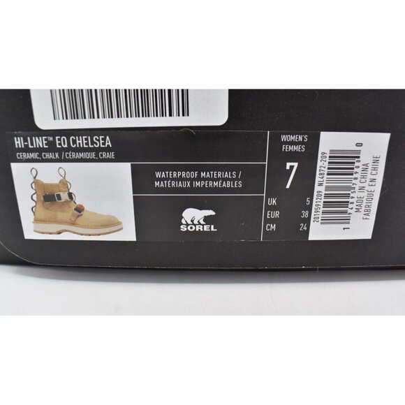 Sorel Women Size 7 Hi-Line EQ Chalk Ceramic Suede Waterproof Chelsea Boots Shoes - Picture 10 of 10